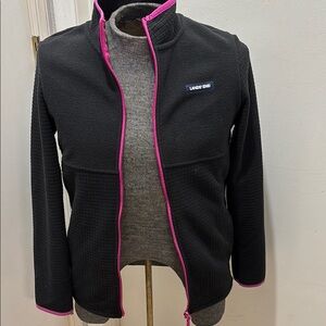 Lands' End Women's Black Jacket with Pink Trim